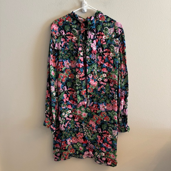 WHIT Alice Floral Multicolor Long Sleeve Dress Medium NEW - Picture 5 of 15